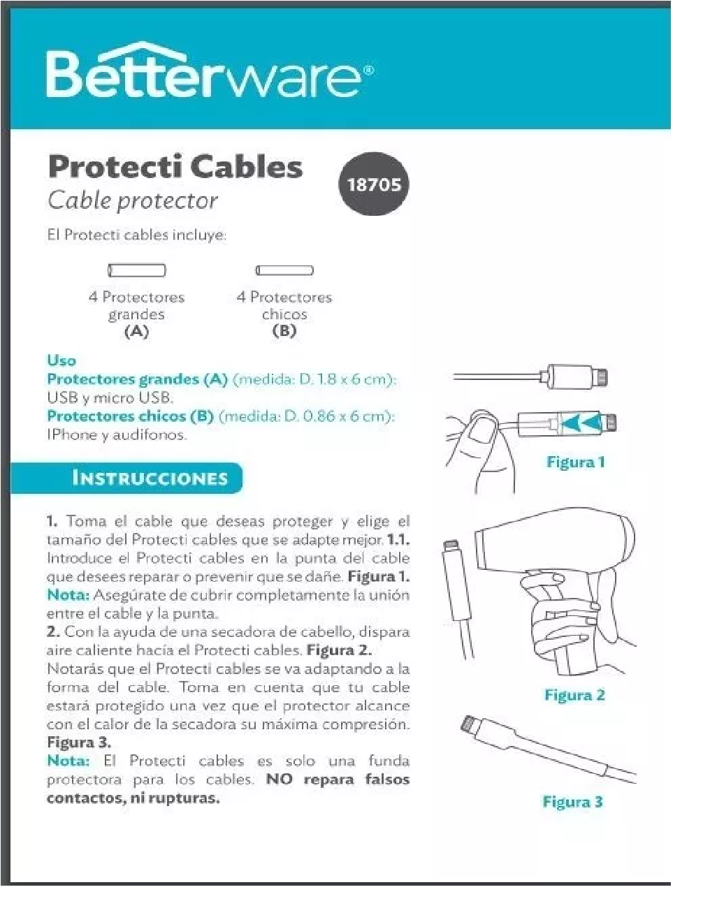 8 Protectores Para Cables Protecti Cables Betterware