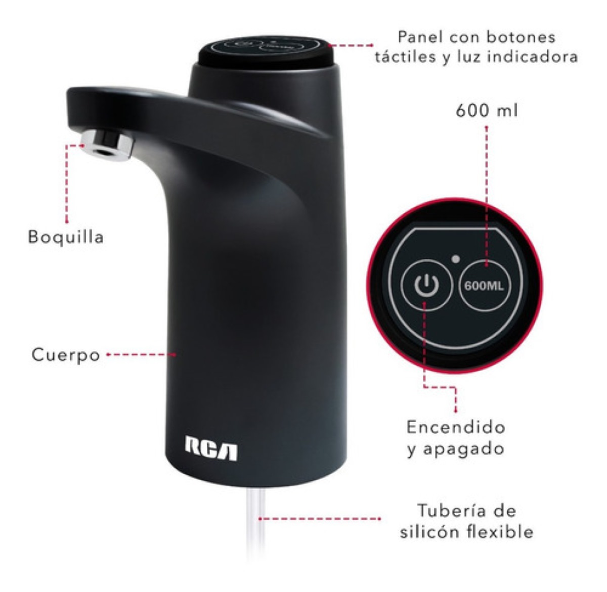 "Rca Dispensador De Agua Eléctrico Rc-wd2 Color Negro "