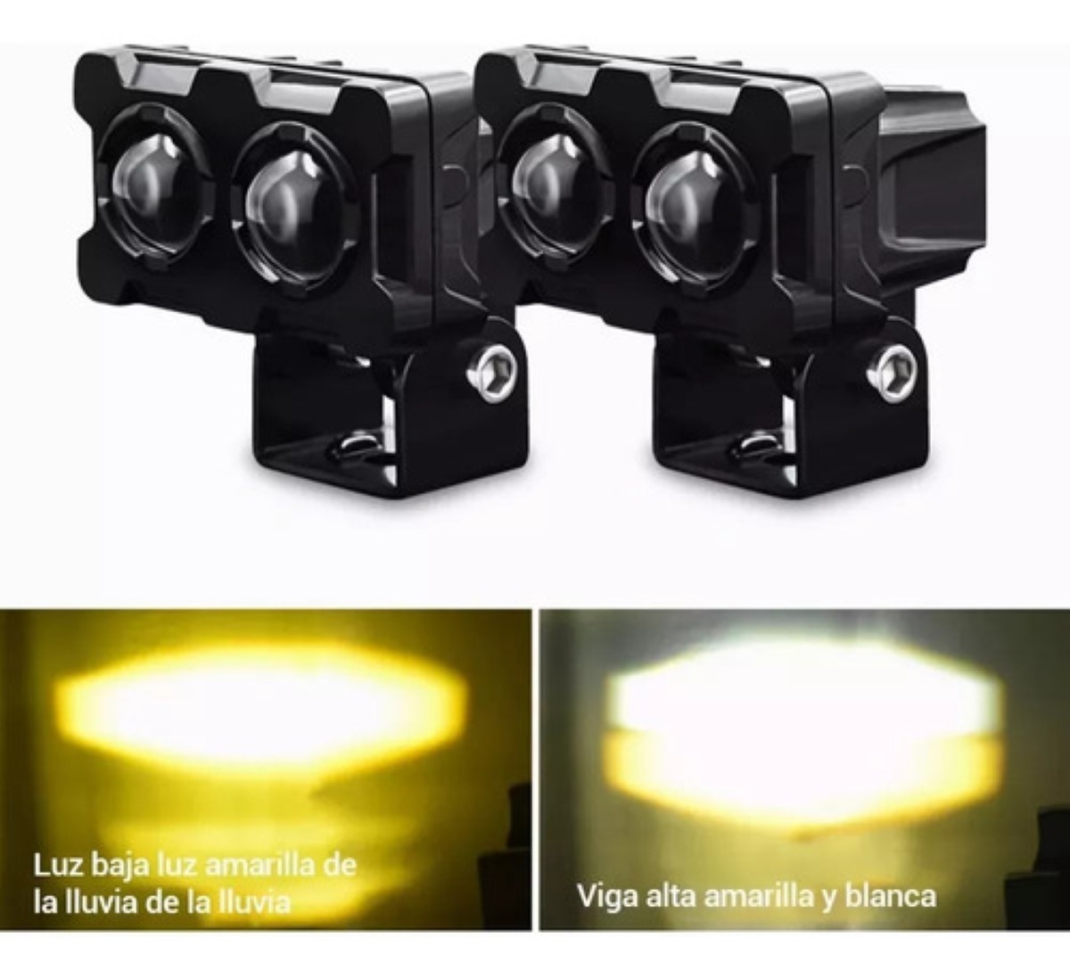 "Faros Auxiliares Led Doble Color Para Auto Moto 1 Par "