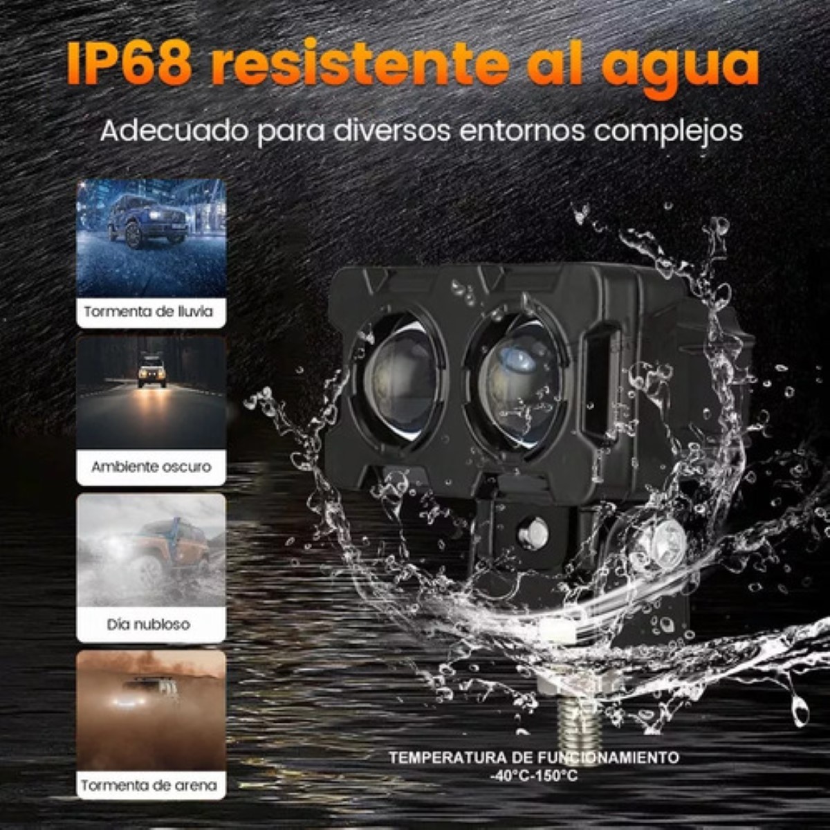 "Faros Auxiliares Led Doble Color Para Auto Moto 1 Par "