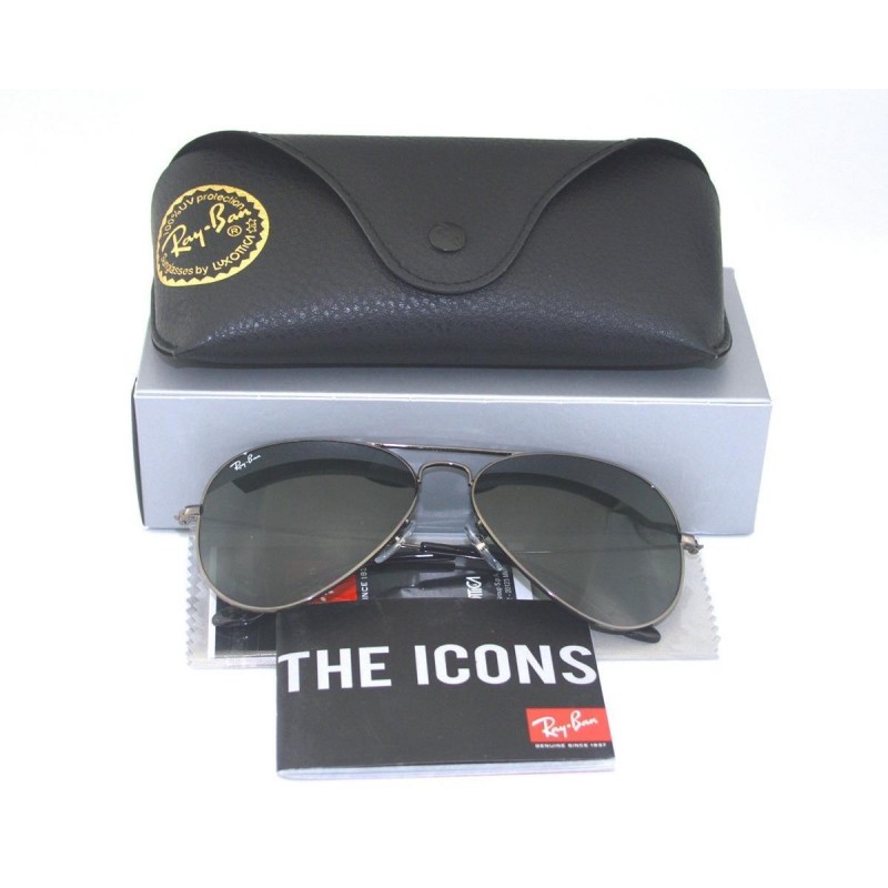 Lentes de sol Ray Ban Rb3025 W0879 Aviator Negro Gunmetal G15 Gota