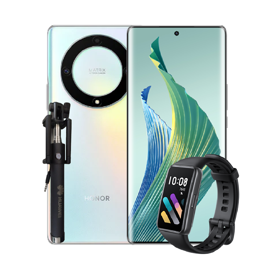 HONOR Magic 5 Lite 6/128GB Plata Telcel+ Honor Band 6+ Selfie.