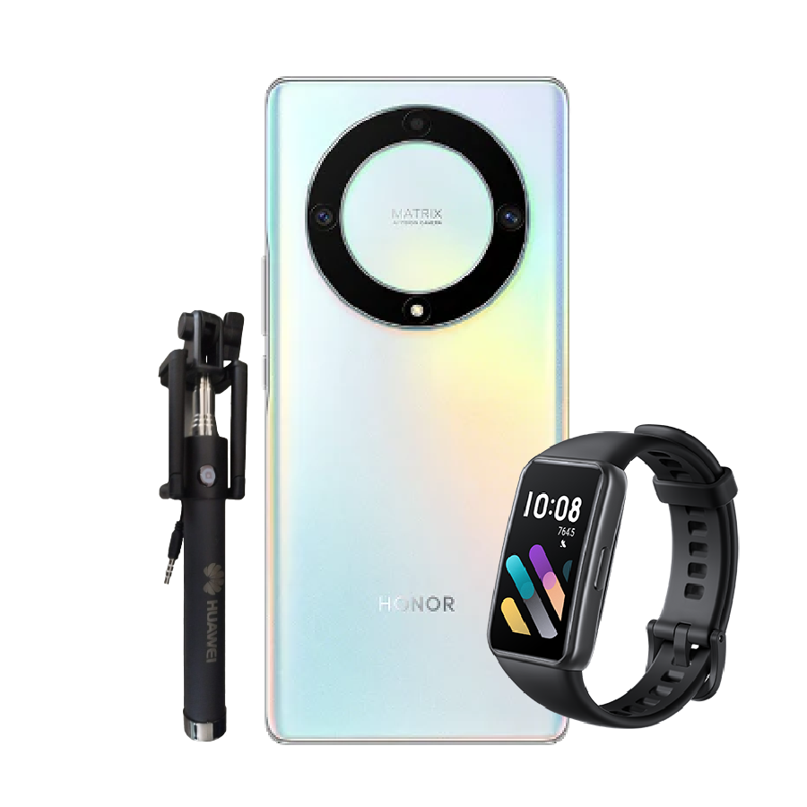 HONOR Magic 5 Lite 6/128GB Plata Telcel+ Honor Band 6+ Selfie.