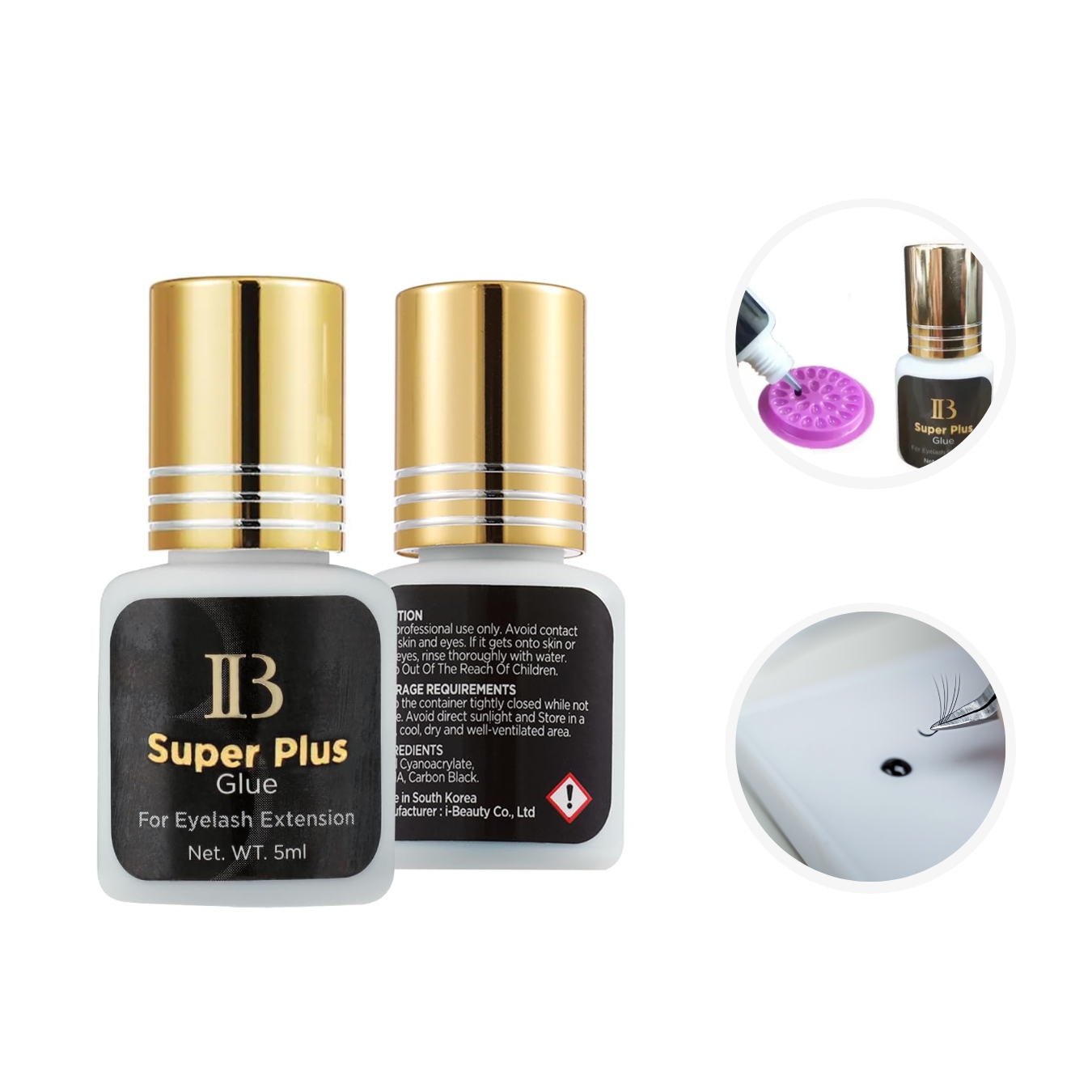 Pegamento Para Extensión De Pestañas IB Super Plus Tapa Dorada.