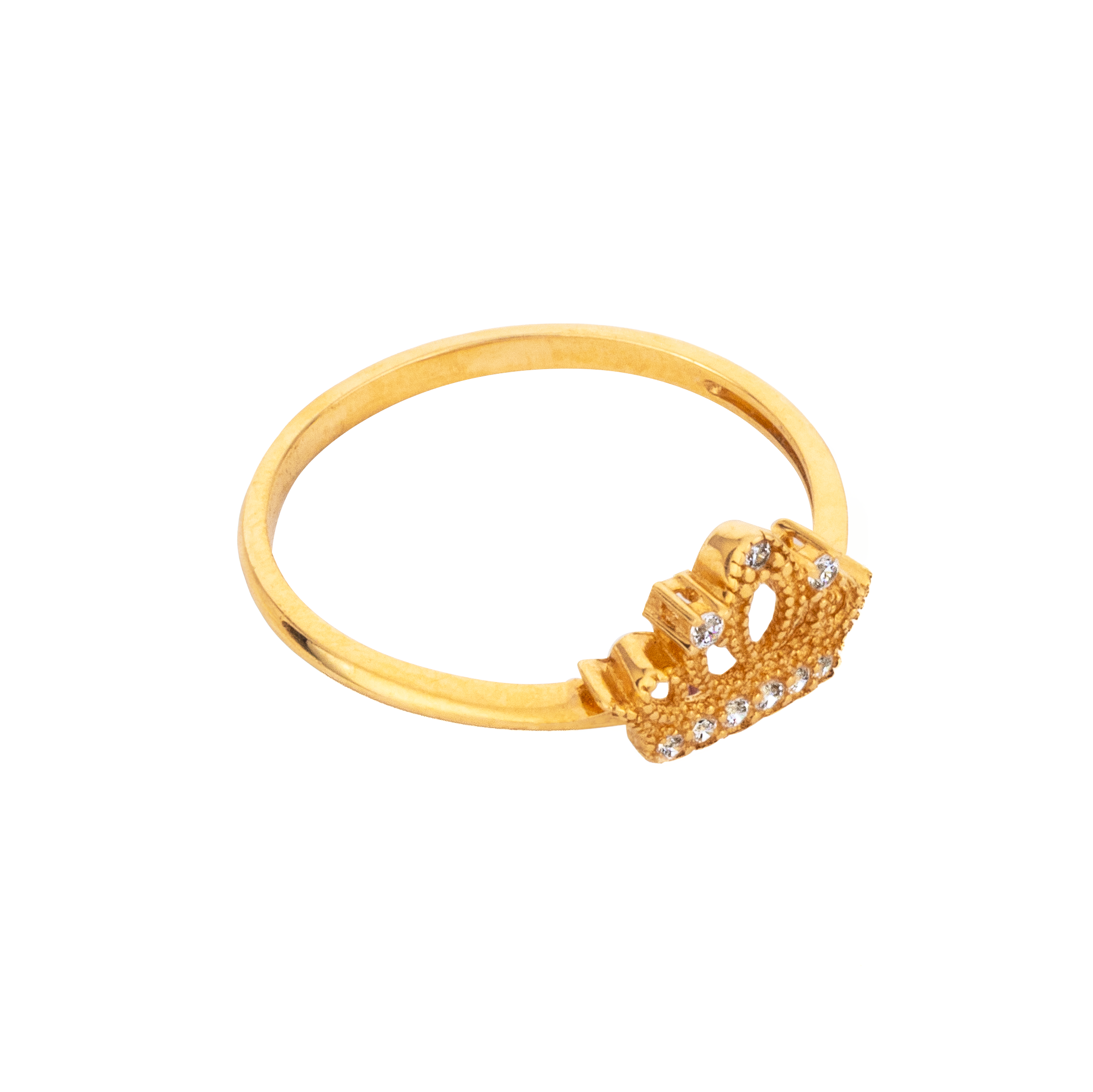 Anillo con corona oro 14 Kilates. Oro Fino Joyería