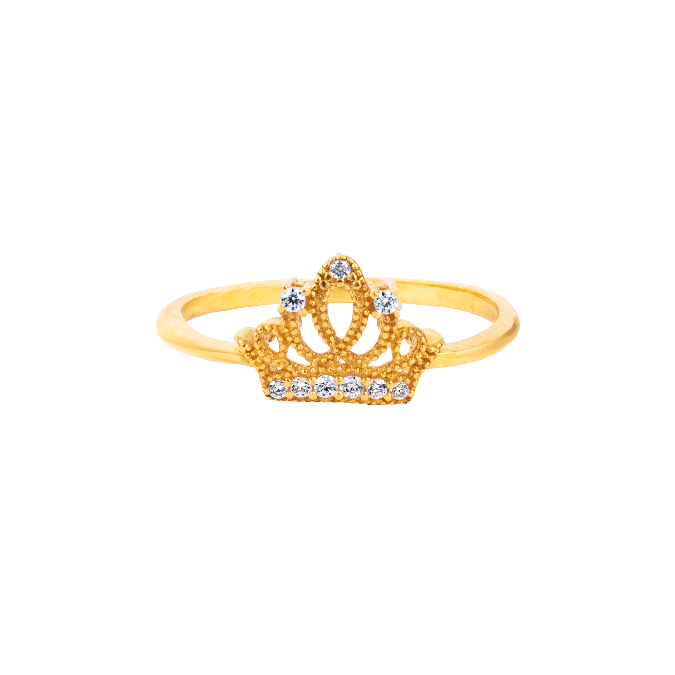 Anillo con corona oro 14 Kilates. Oro Fino Joyería