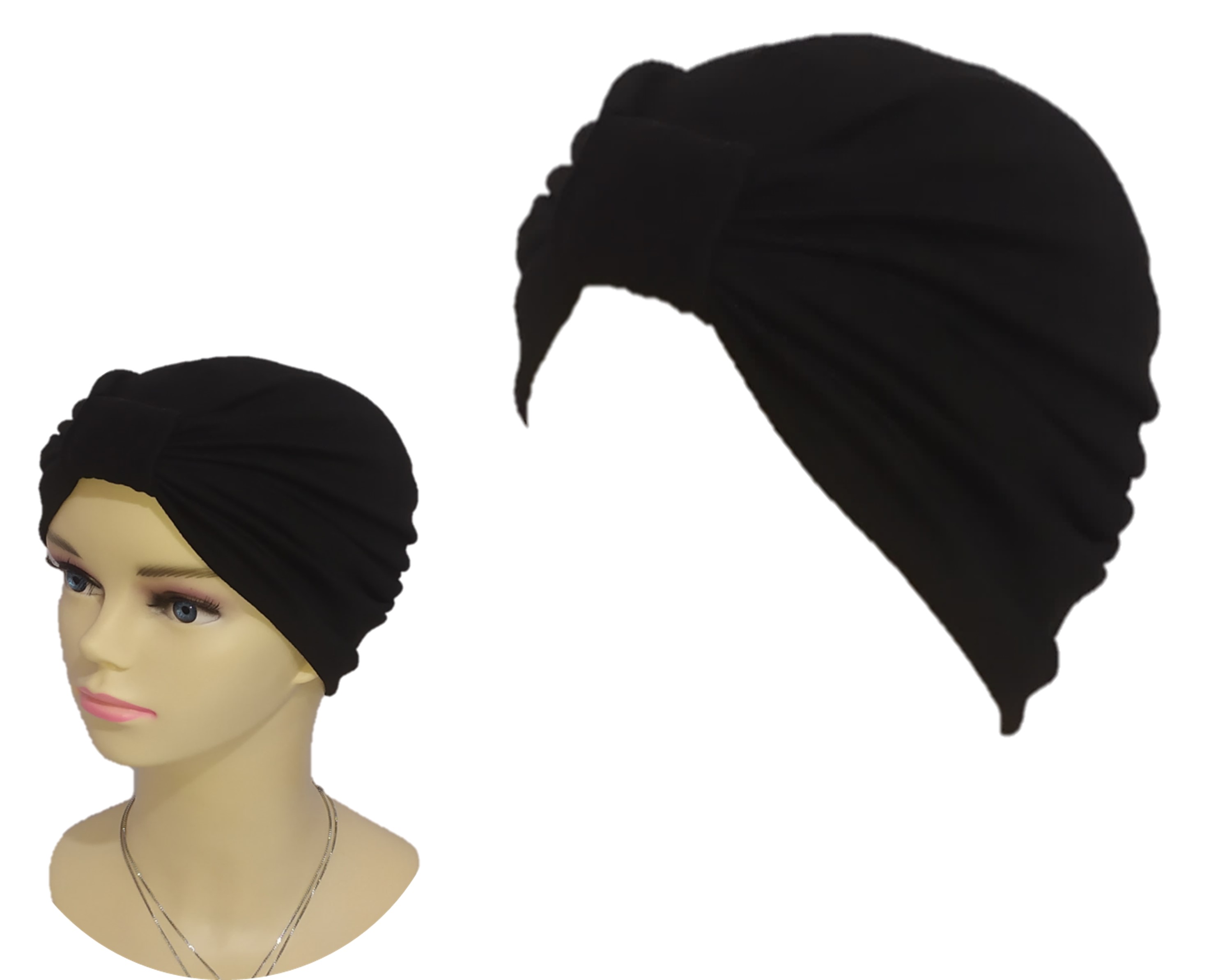 Gorros para Dama Tipo Turbantes en Algodón (Pack de 2 Piezas): Oncológicos, Alopecia, Restaurante, de Moda.