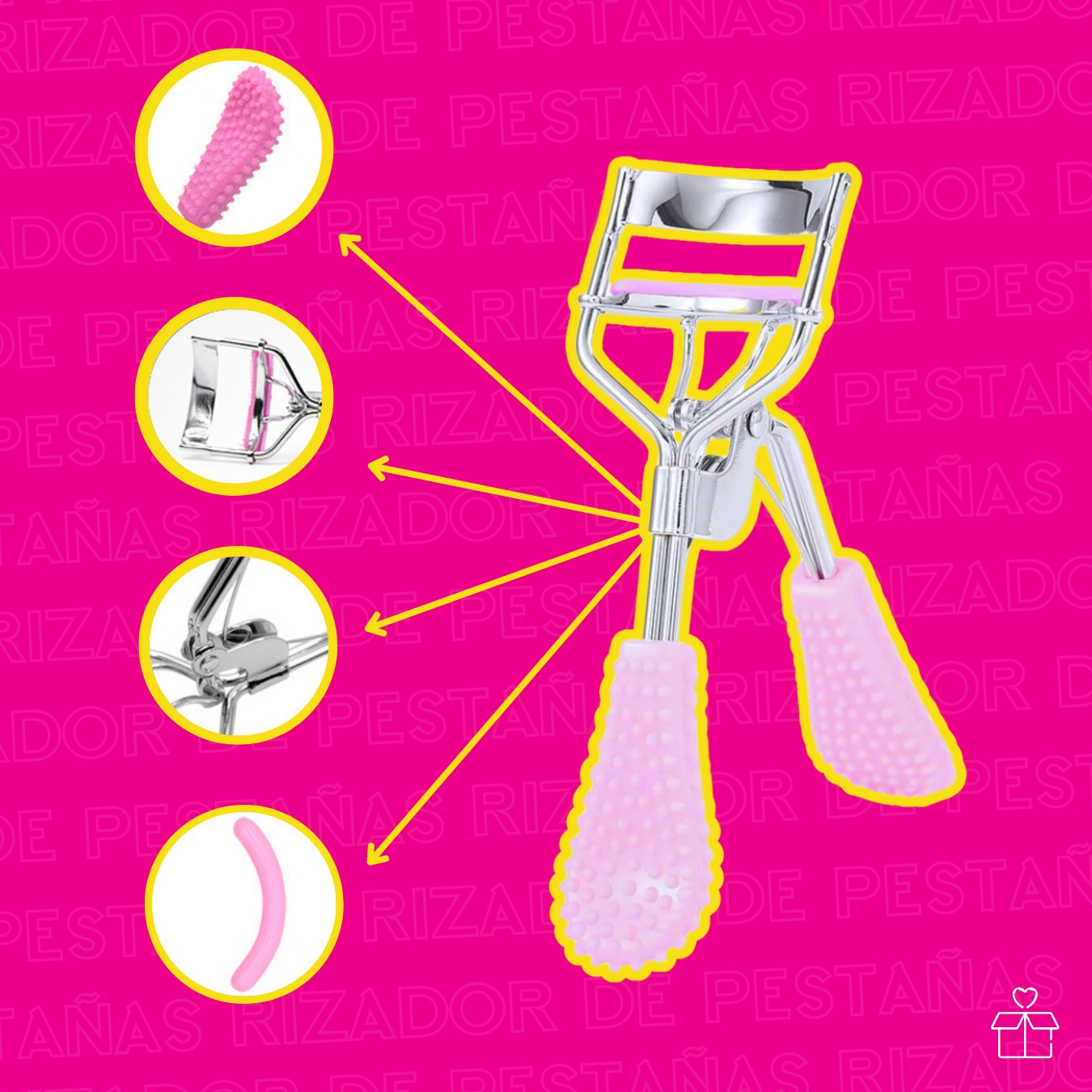 Enchinador Rizador De Pestañas Con Cepillo.