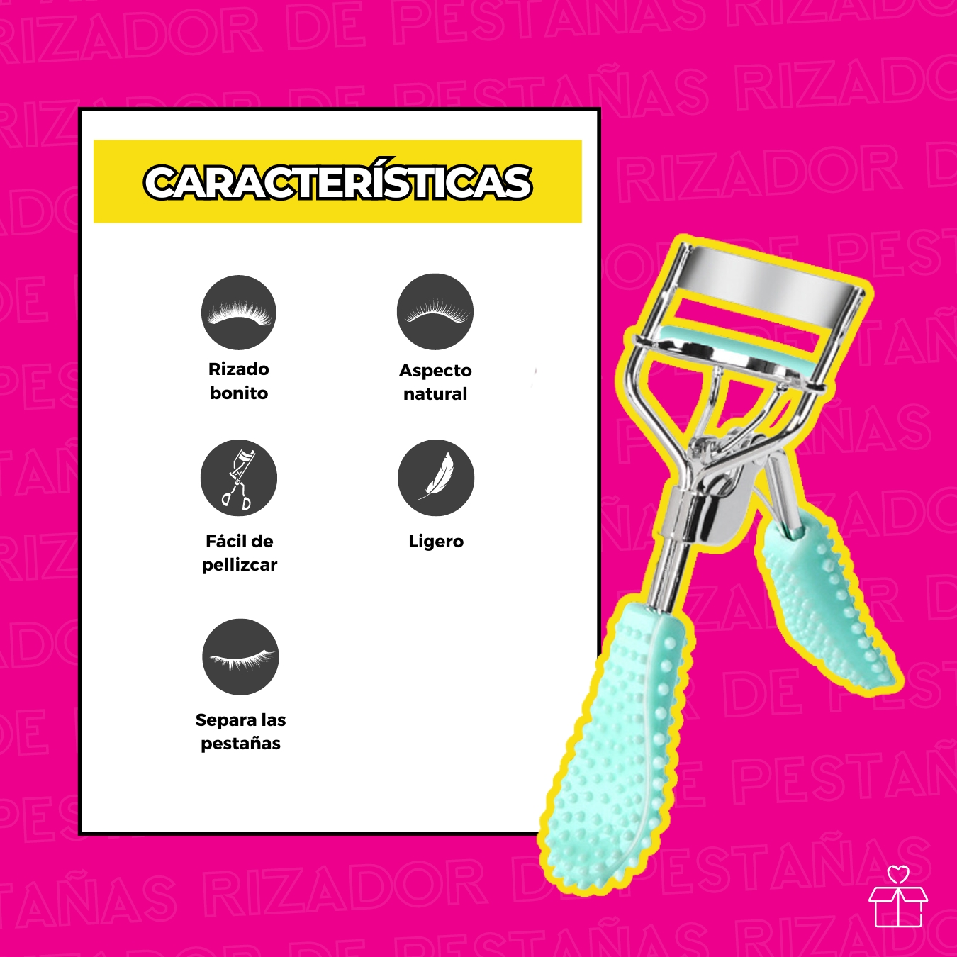 Enchinador Rizador De Pestañas Con Cepillo.