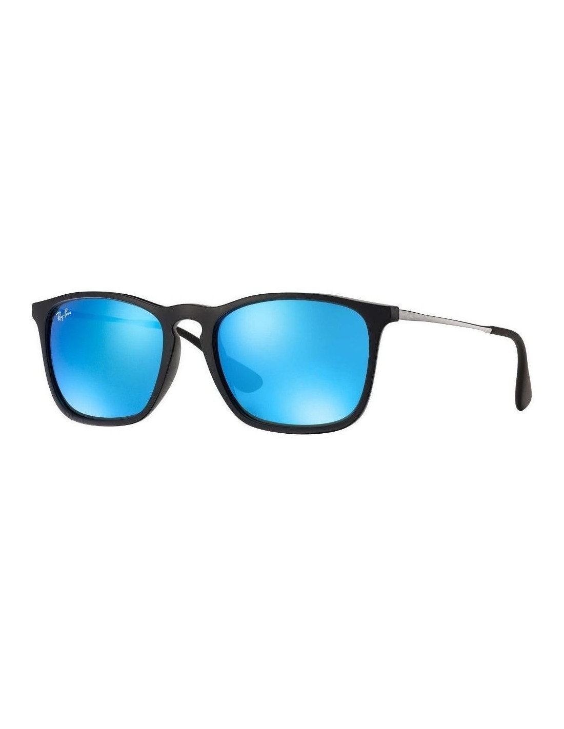 Lentes de sol Ray Ban Rb4187 601/55 Chris Negro Mate Azul espejo