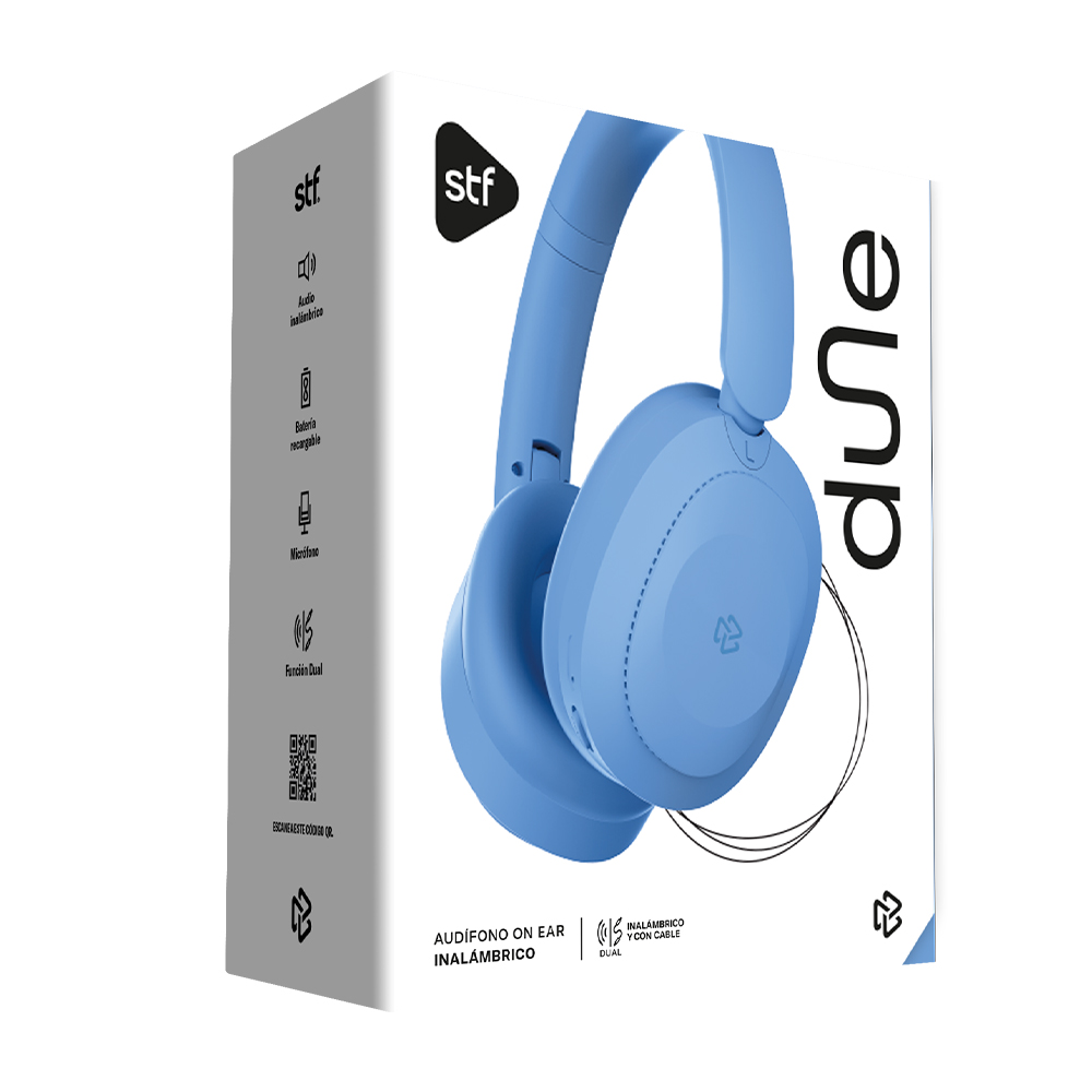 Audífonos Inalámbricos On Ear Dune  Stf Color Azul .