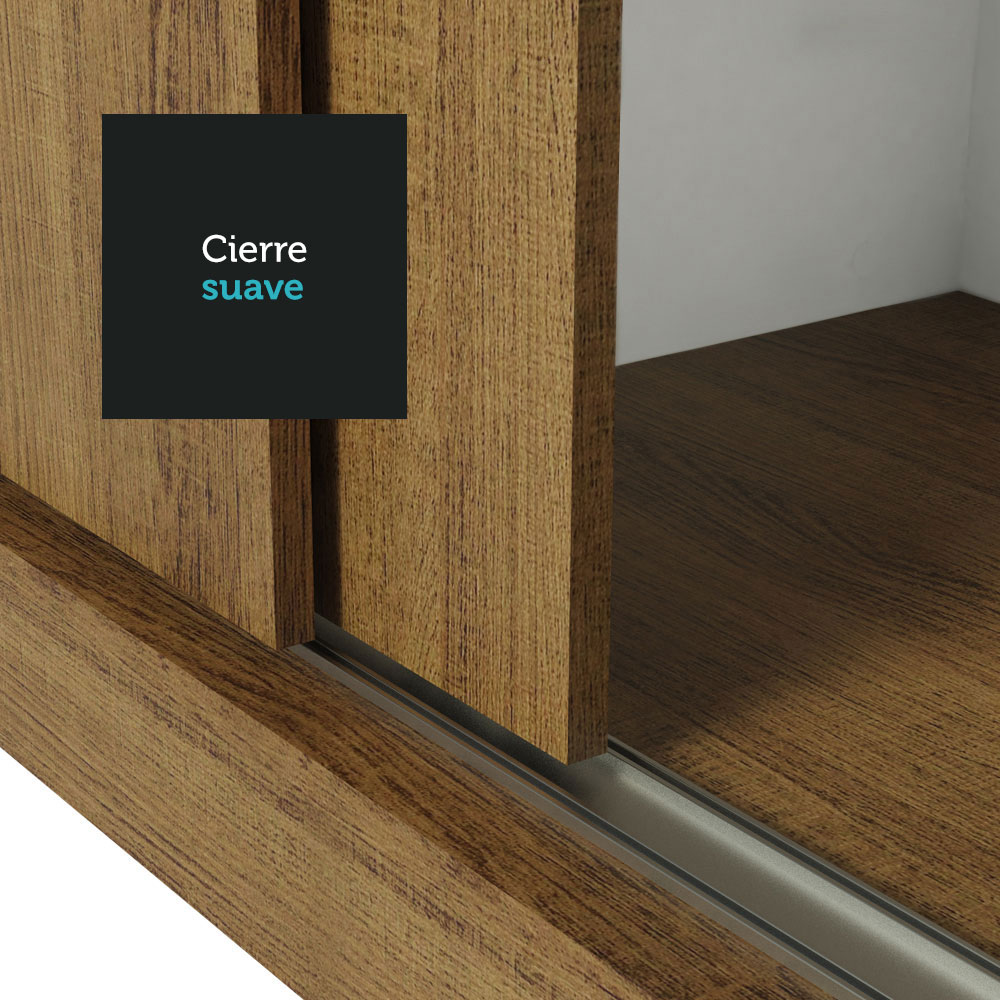 Ropero Madesa Reno 3 Puertas Correderas Marrón/Blanco.