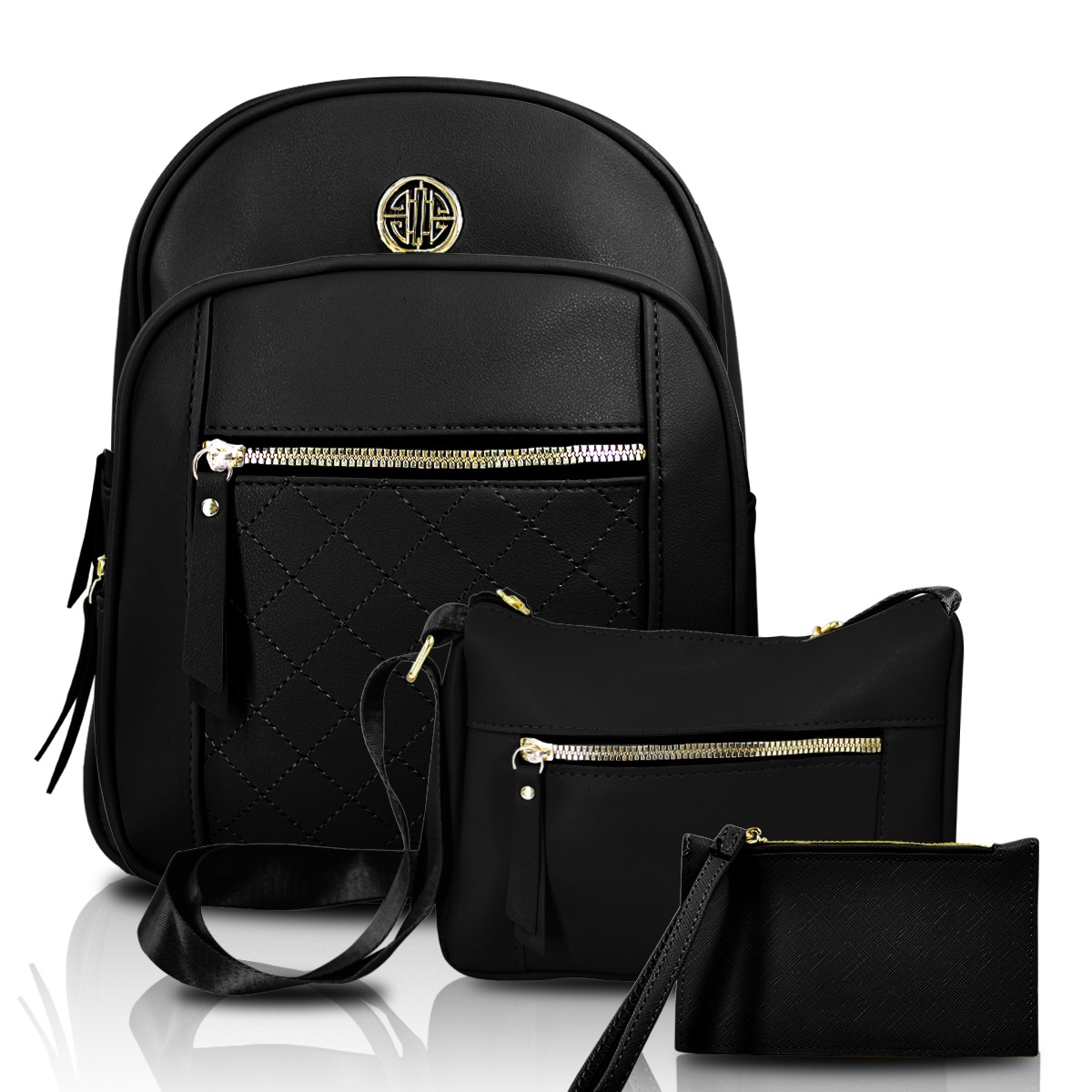 Combo Grenobil Mochila Pequeña, Bolso Crossbody Y Cartera 