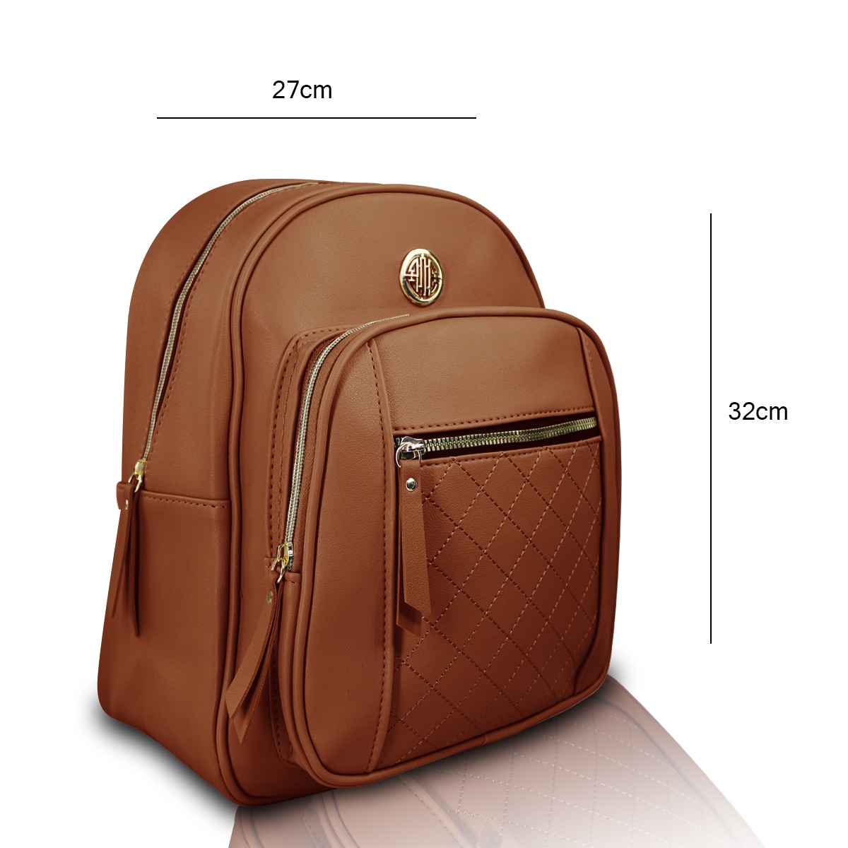 Combo Grenobil Mochila Pequeña Marron, Bolso Crossbody Y Cartera 