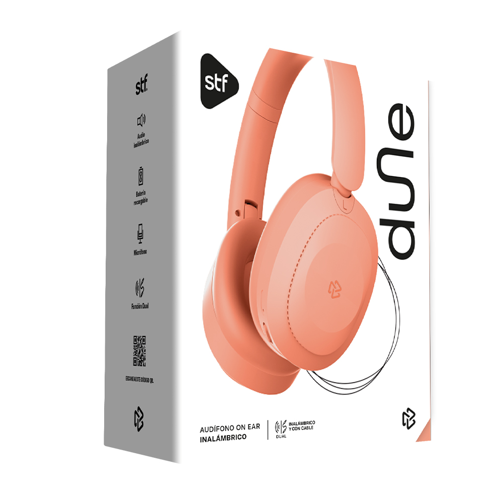 Audífonos Inalámbricos On Ear Dune Stf Color Naranja .