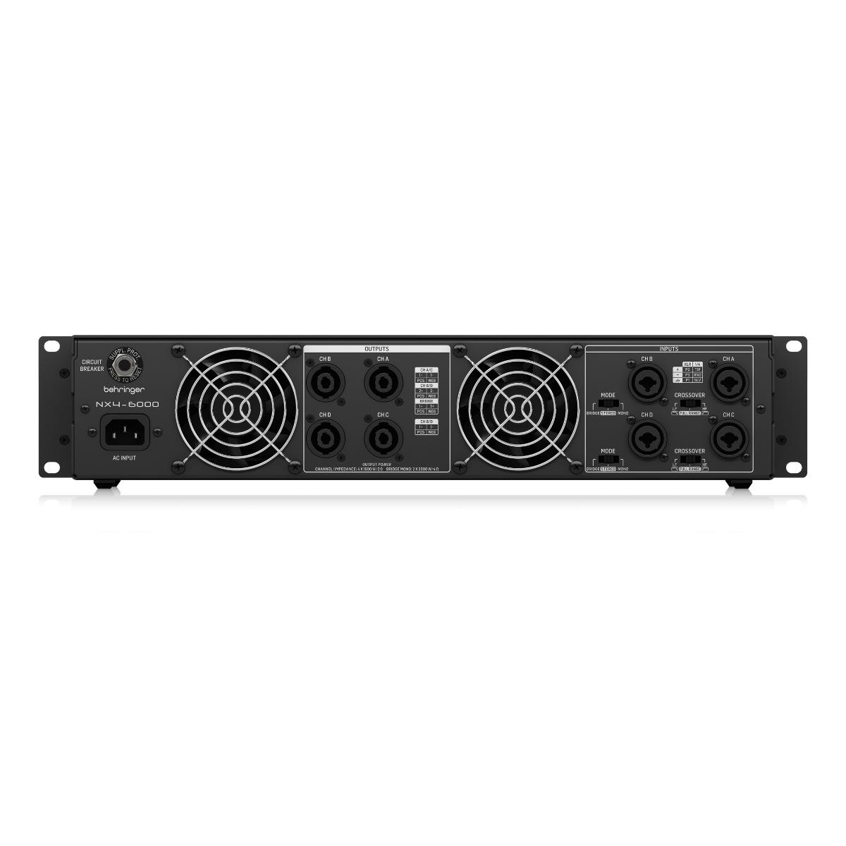  Amplificador  BEHRINGER NX4-6000 4 Canales 6000 Watts.