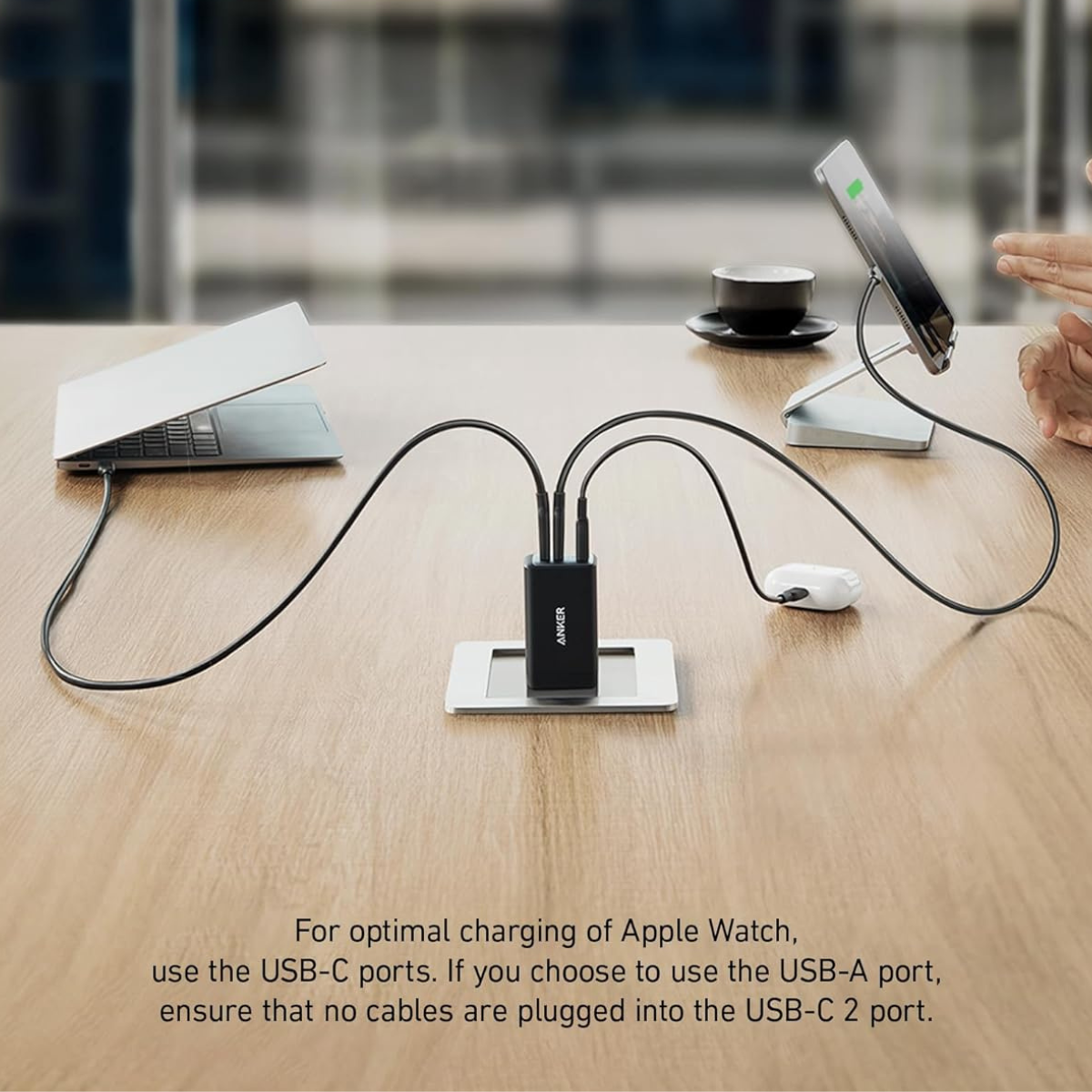 Cargador 2 USB-C y 1 USB A 3.0 65W Anker 735 Powerport III.