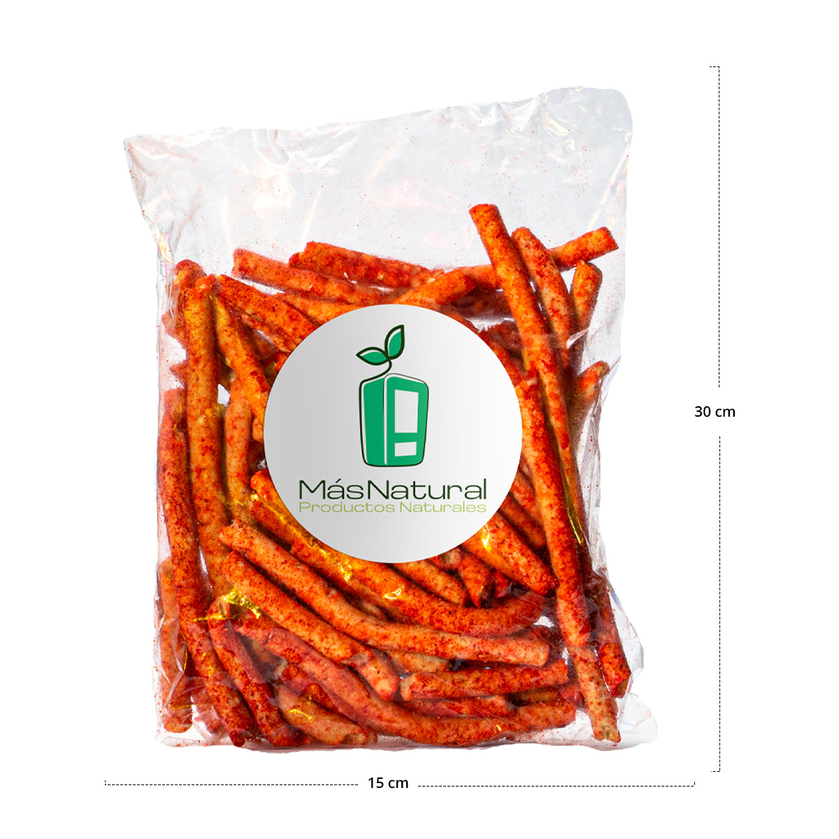 Churros de Amaranto Horneados sabor chile piquín sin gluten bolsa familiar MÁS NATURAL