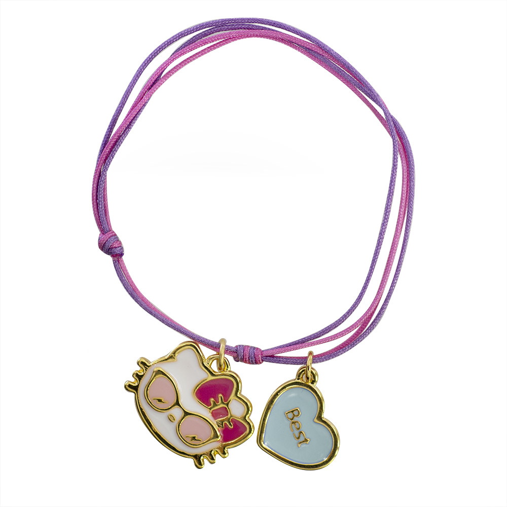 SET PULSERAS AJUSTABLES HELLO KITTY BEST FRIENDS RESINA