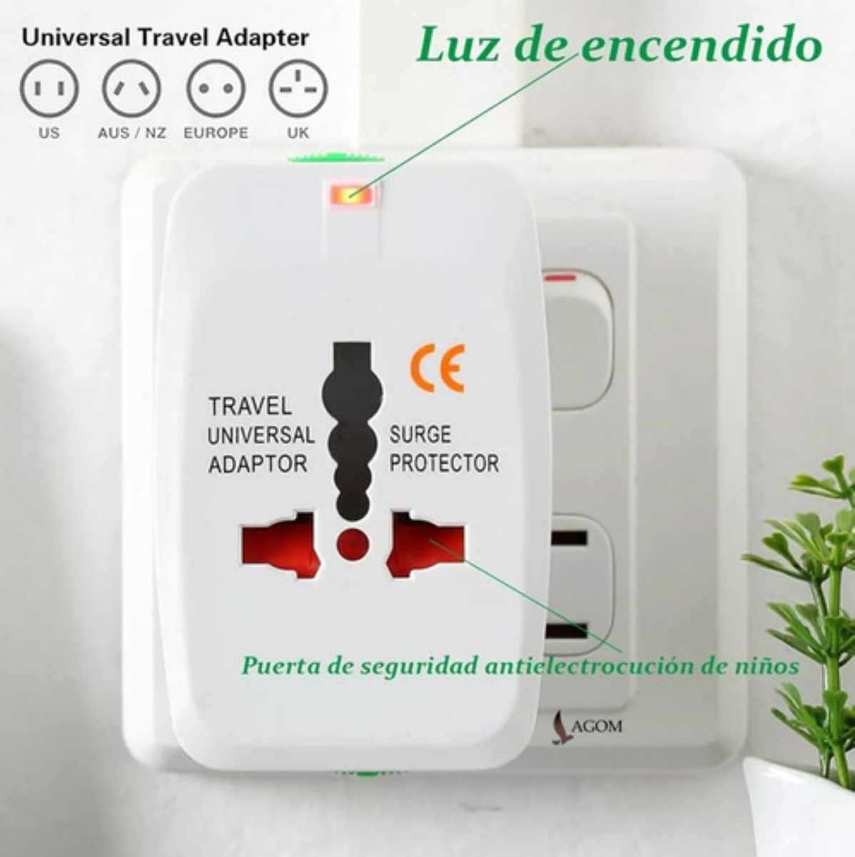Clavijas Adaptadoras Internacionales Lagom All-in-one Convertidores Enchufes Europeos Americanos Switches Chargers Interfaz Universal Aus Usa Uk Nz Europe Para Viaje A Varios Paises 125v/6a 250v/13a