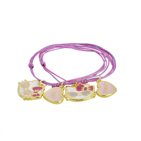 SET PULSERAS AJUSTABLES HELLO KITTY BEST FRIENDS RESINA