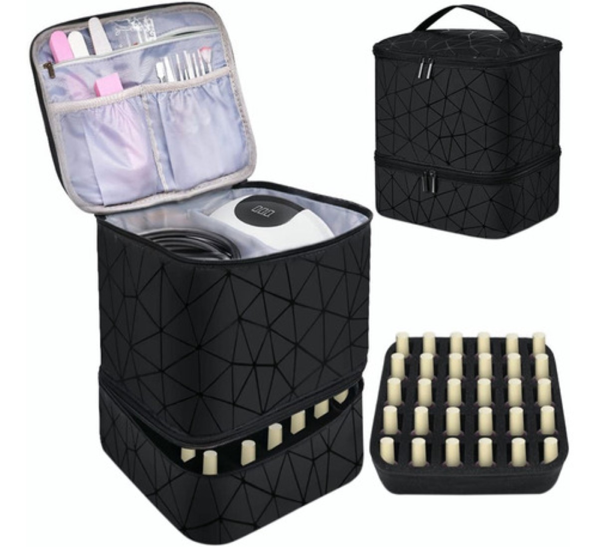 Estuche Organizador Esmaltes Impermeable Negro