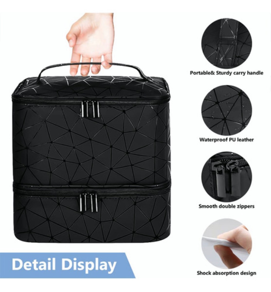 Estuche Organizador Esmaltes Impermeable Negro