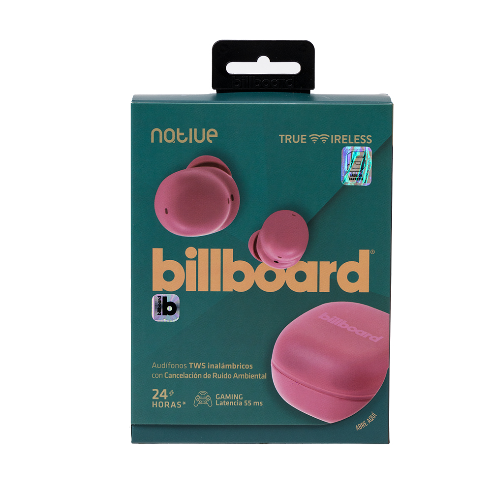 Audífonos TWS Native ENC Billboard Color Vino