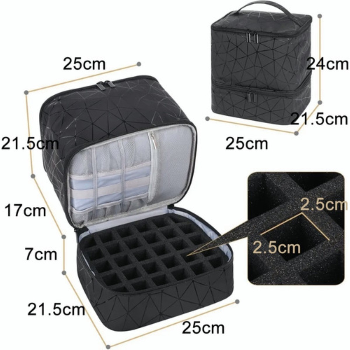 Estuche Organizador Esmaltes Impermeable Negro