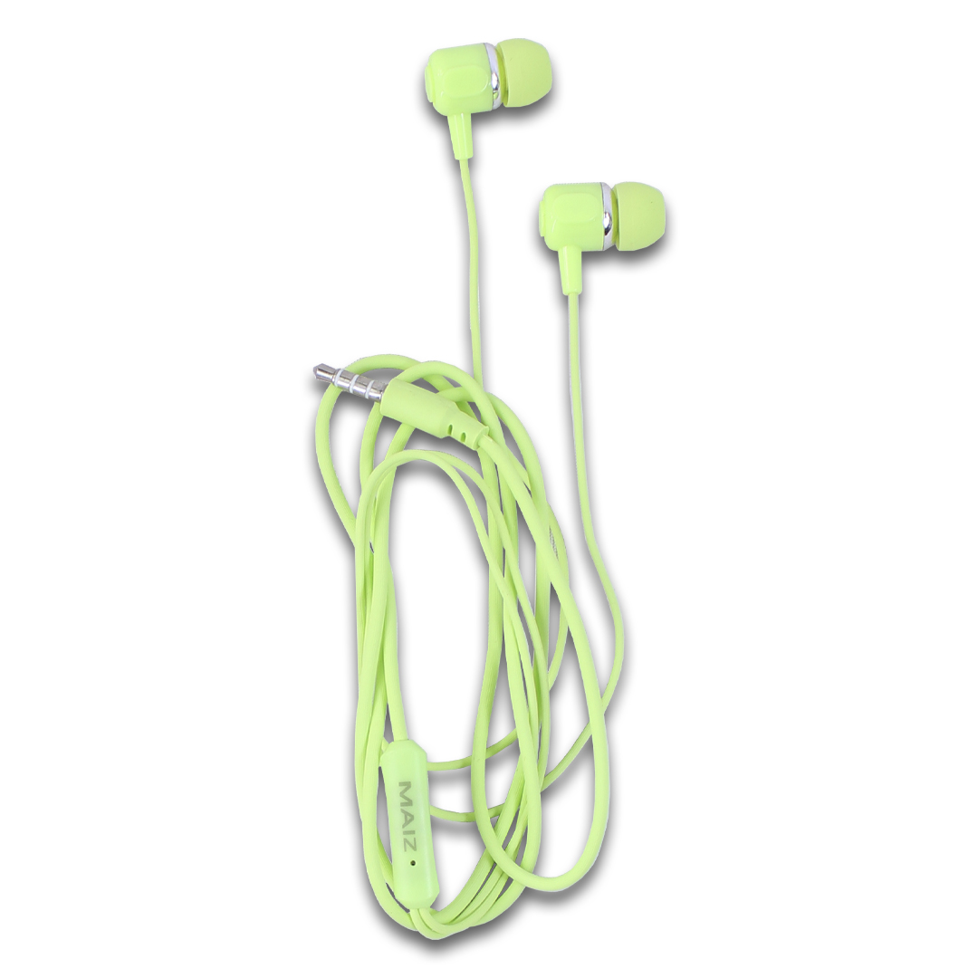 Paquete 10 Pz Audífonos Alambrico Manos Libres 3.5 Color Verde 