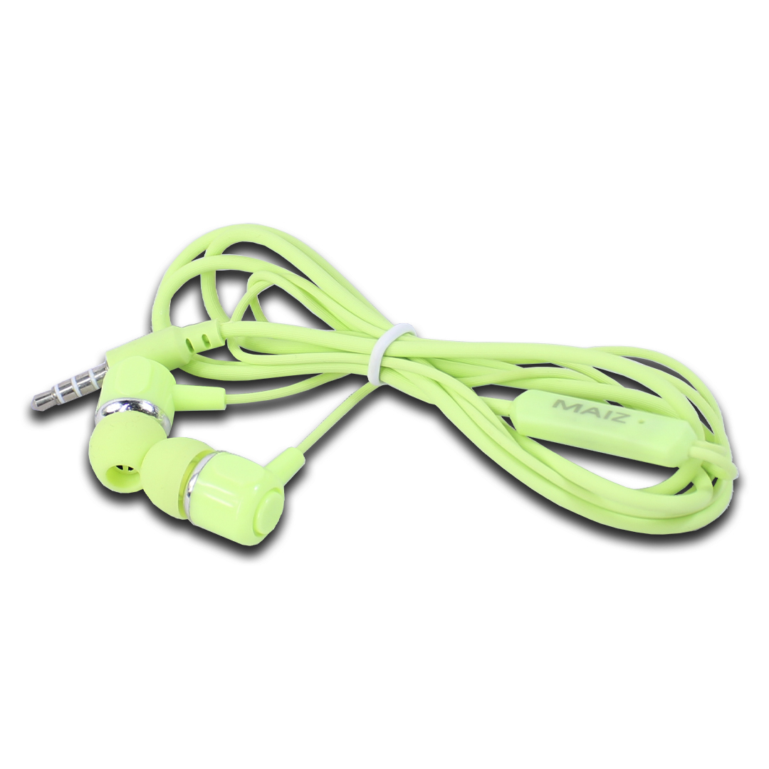 Paquete 10 Pz Audífonos Alambrico Manos Libres 3.5 Color Verde 