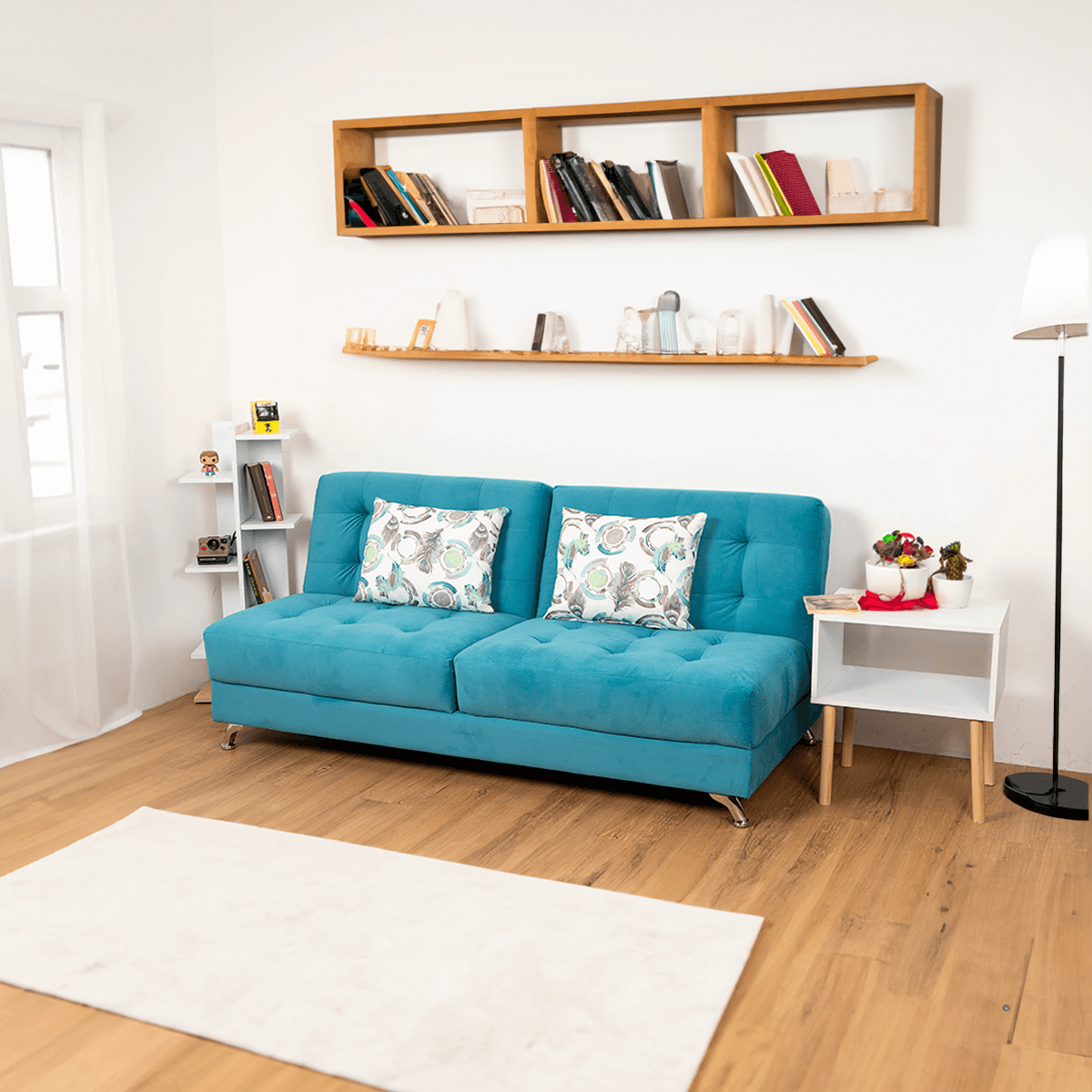 Atlas del Descanso Sofa Cama Monaco Modelo Iris | Sofa Plegable Para Dos Personas| Diseño Moderno y Funcional | Ideal Para Sala, Estudio o Habitación.