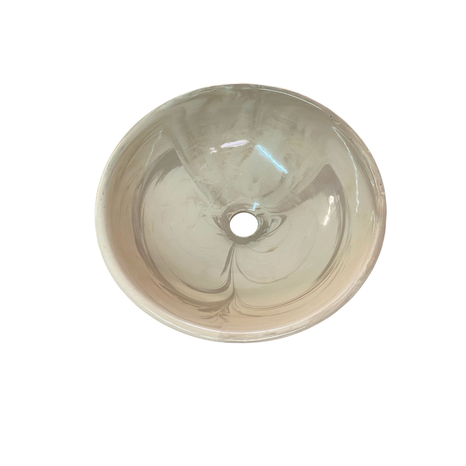 ovalin de ceramica de sobre poner lavamanos MARMOLEADO CAFE REDONDO Ø36CM
