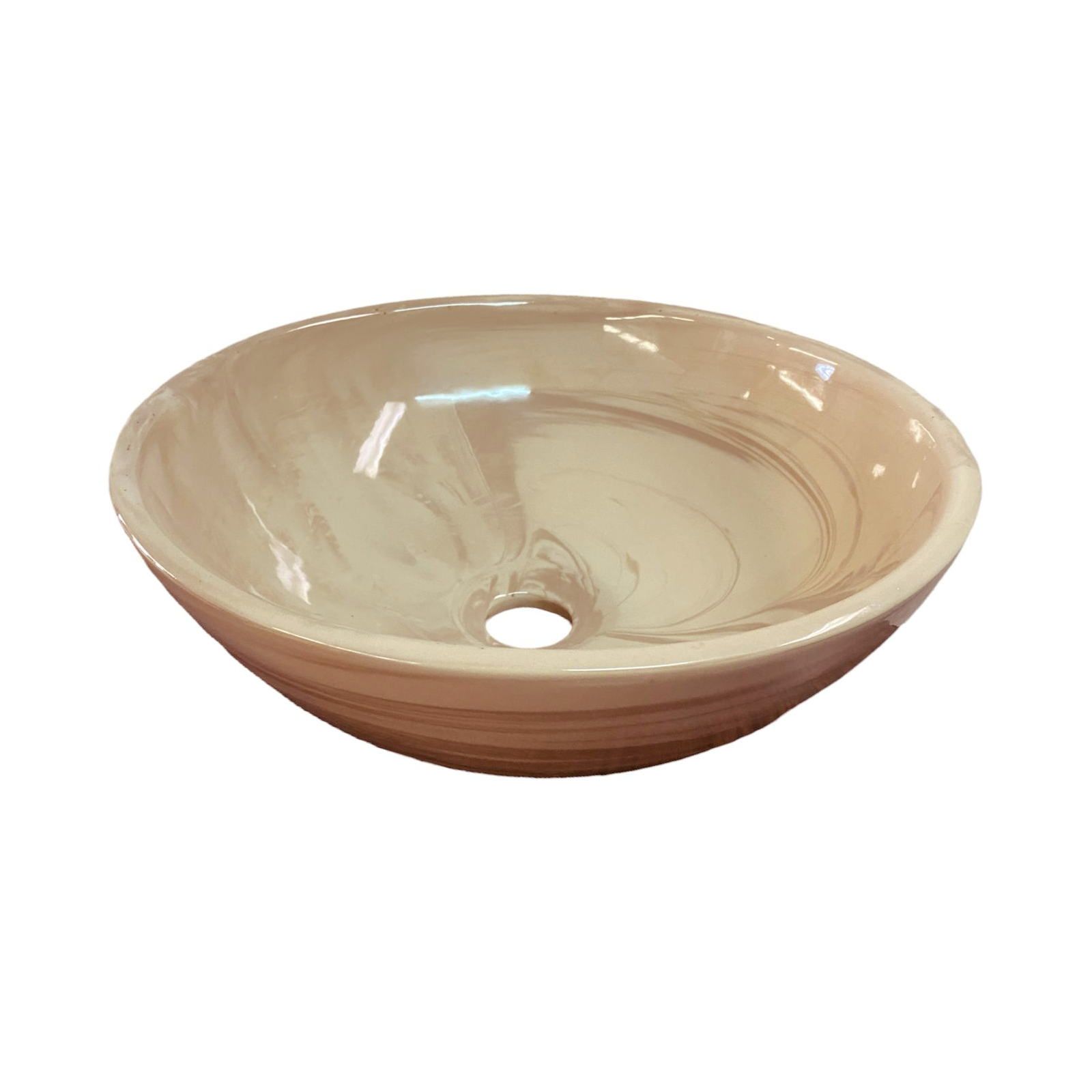 ovalin de ceramica de sobre poner lavamanos MARMOLEADO CAFE REDONDO Ø36CM