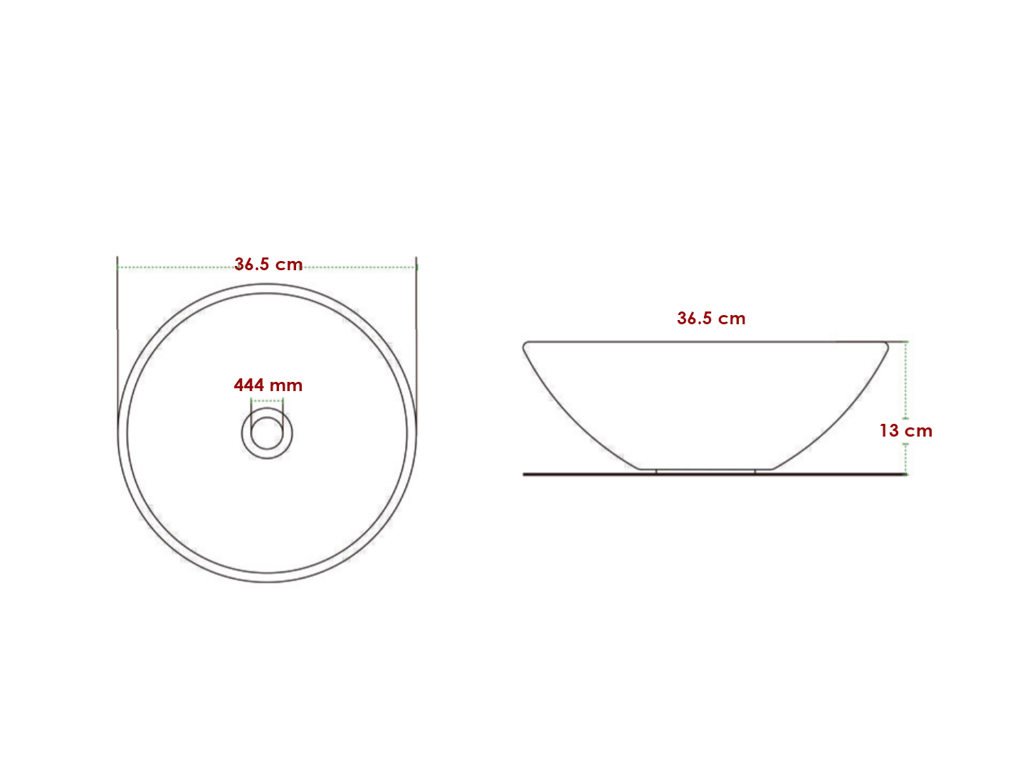 ovalin de ceramica de sobre poner lavamanos MARMOLEADO CAFE REDONDO Ø36CM