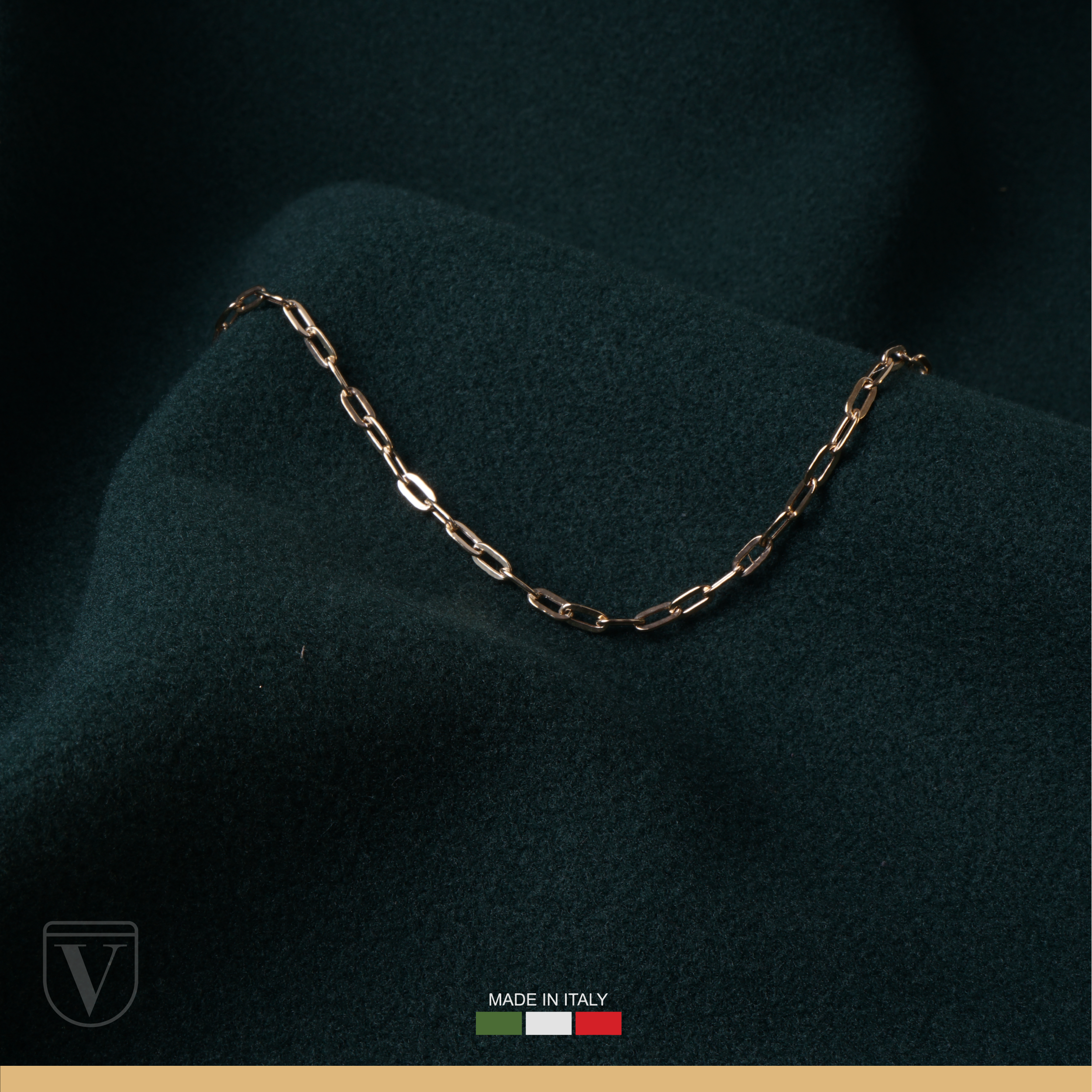 Italy Pulsera Oro 10k Paper Clip Pulso 18cm 3.1mm Esclava.