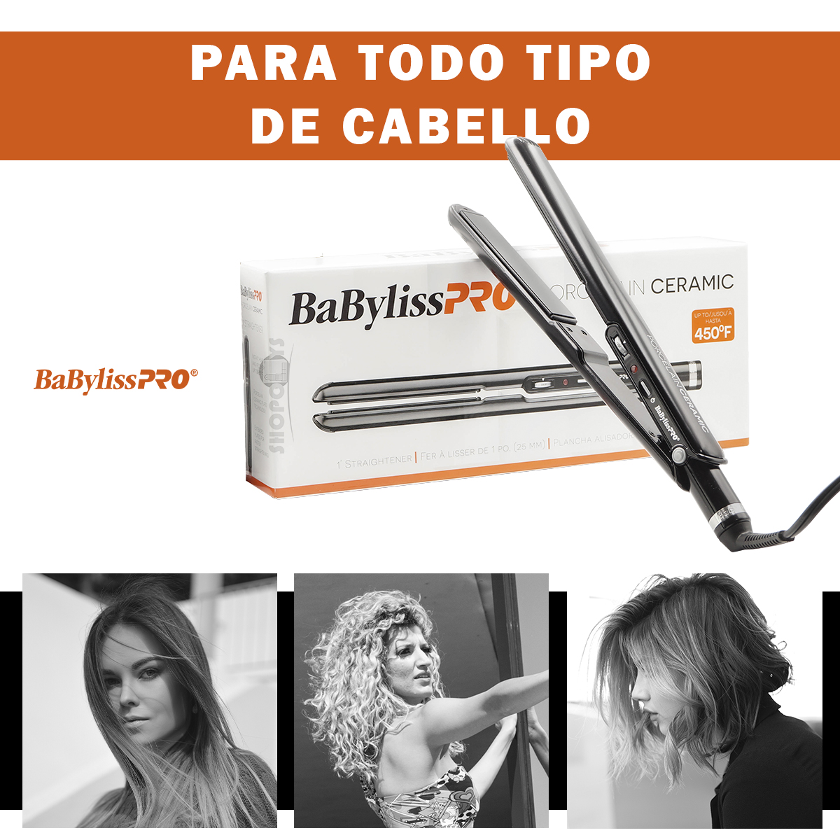 Plancha Para Cabello Porcelain Ceramic Negra