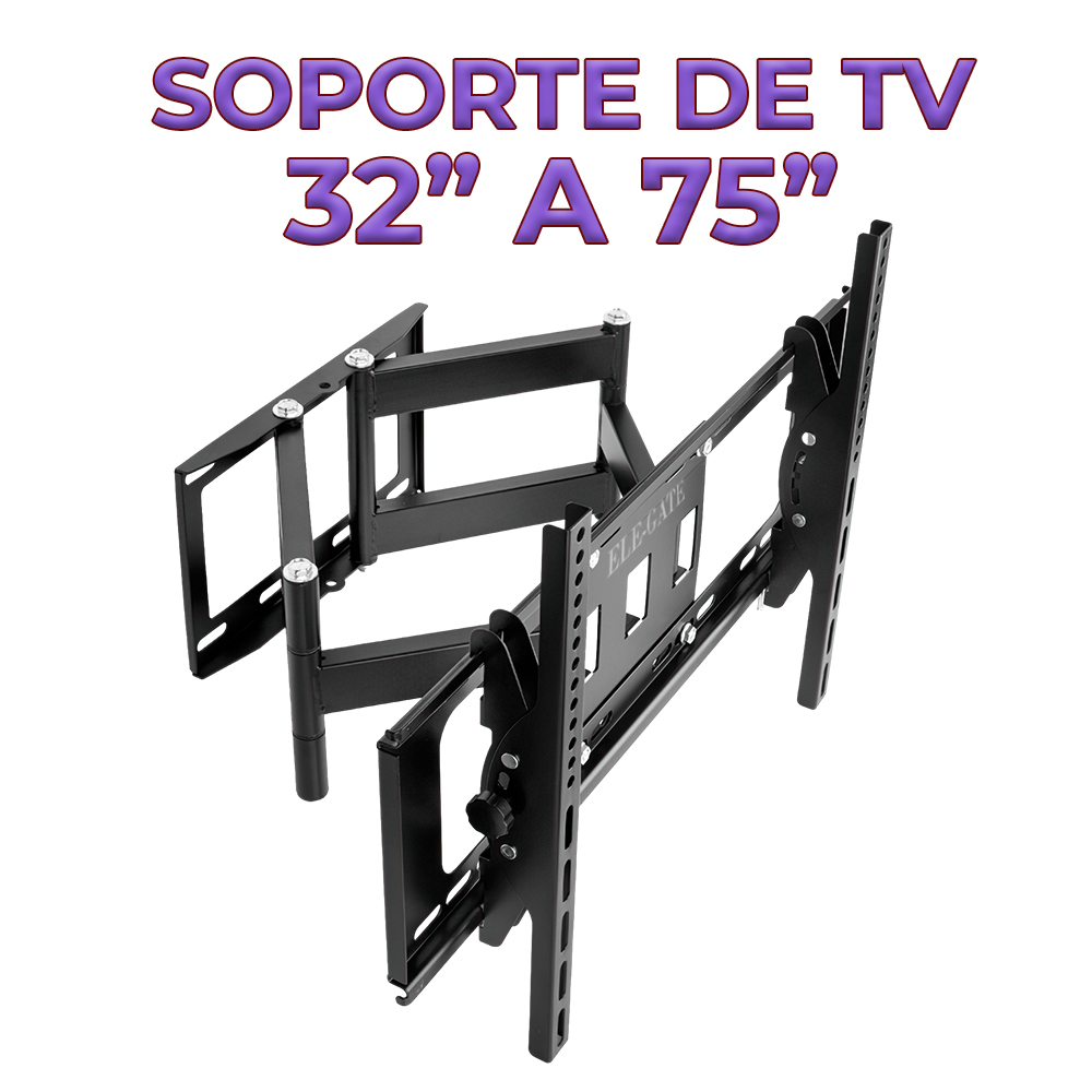 Soporte para TV Pantalla de 32 a 75 pulgadas brazo articulado Reforzado giratorio