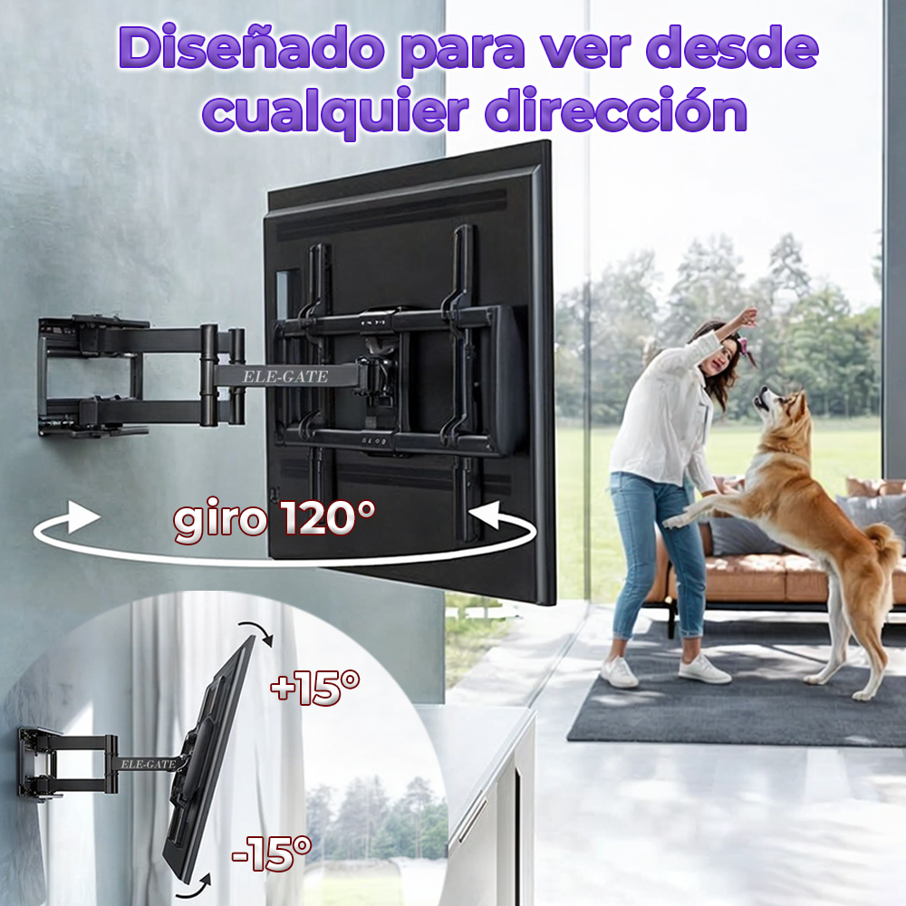 Soporte para TV Pantalla de 32 a 75 pulgadas brazo articulado Reforzado giratorio