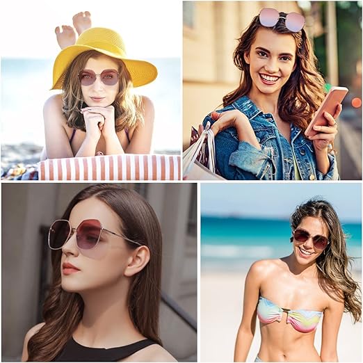 Lentes de sol mujer, Sebami Gafas De Sol de Moda de Metal anteojos de sol Gafas de protección UV Gafas de sol polarizadas perfecta para Conducción y Viajes