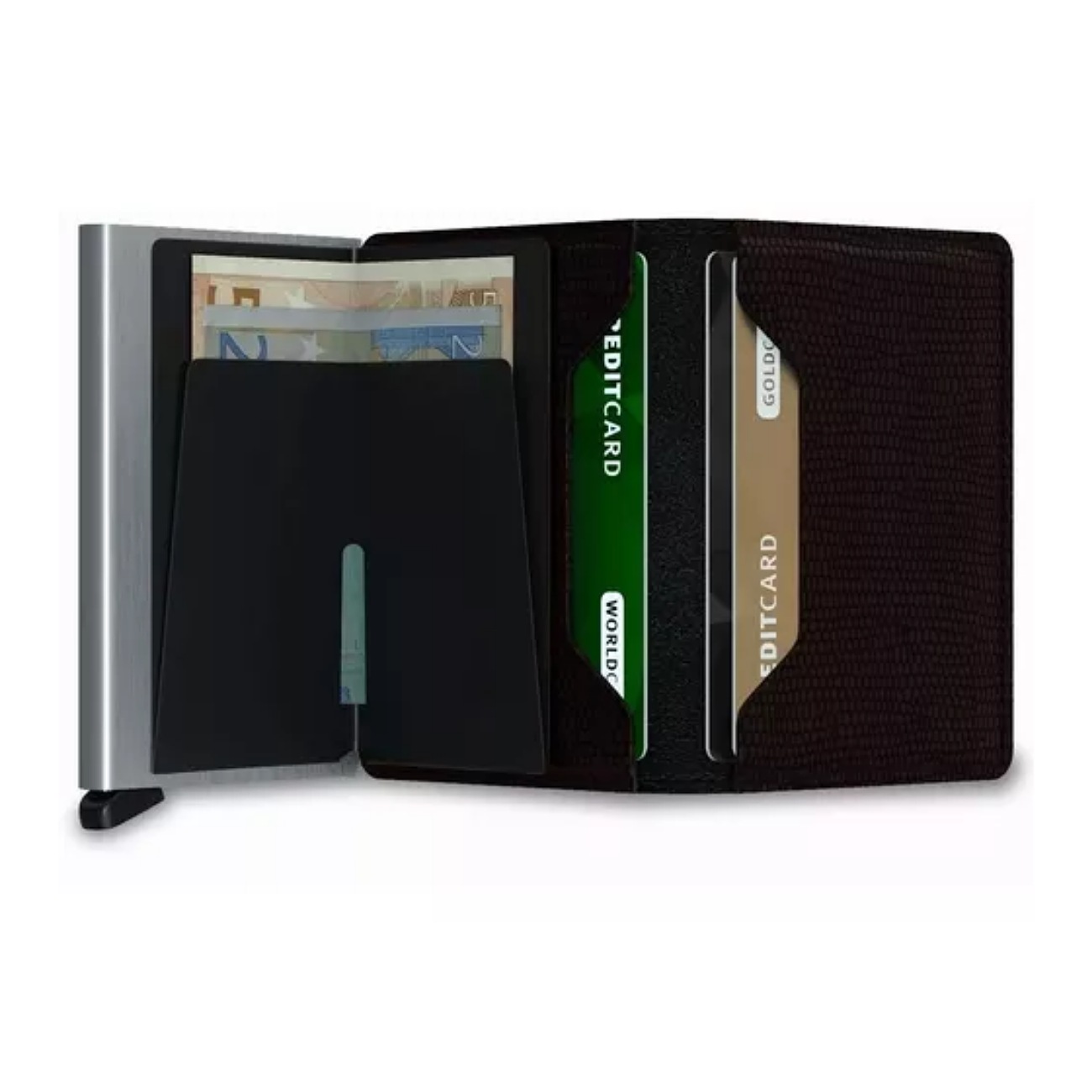 Cartera De Hombre De Piel Con Tarjetero De Aluminio Con Prot