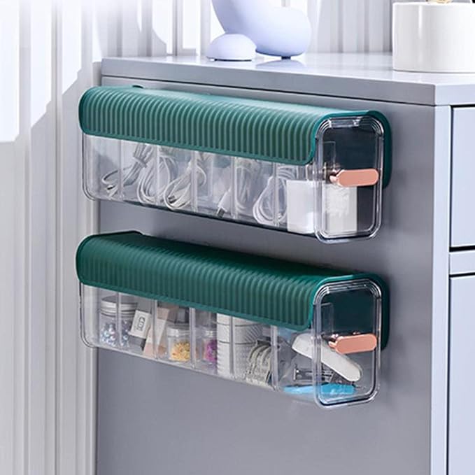 Organizador de cajón para pared color verde.