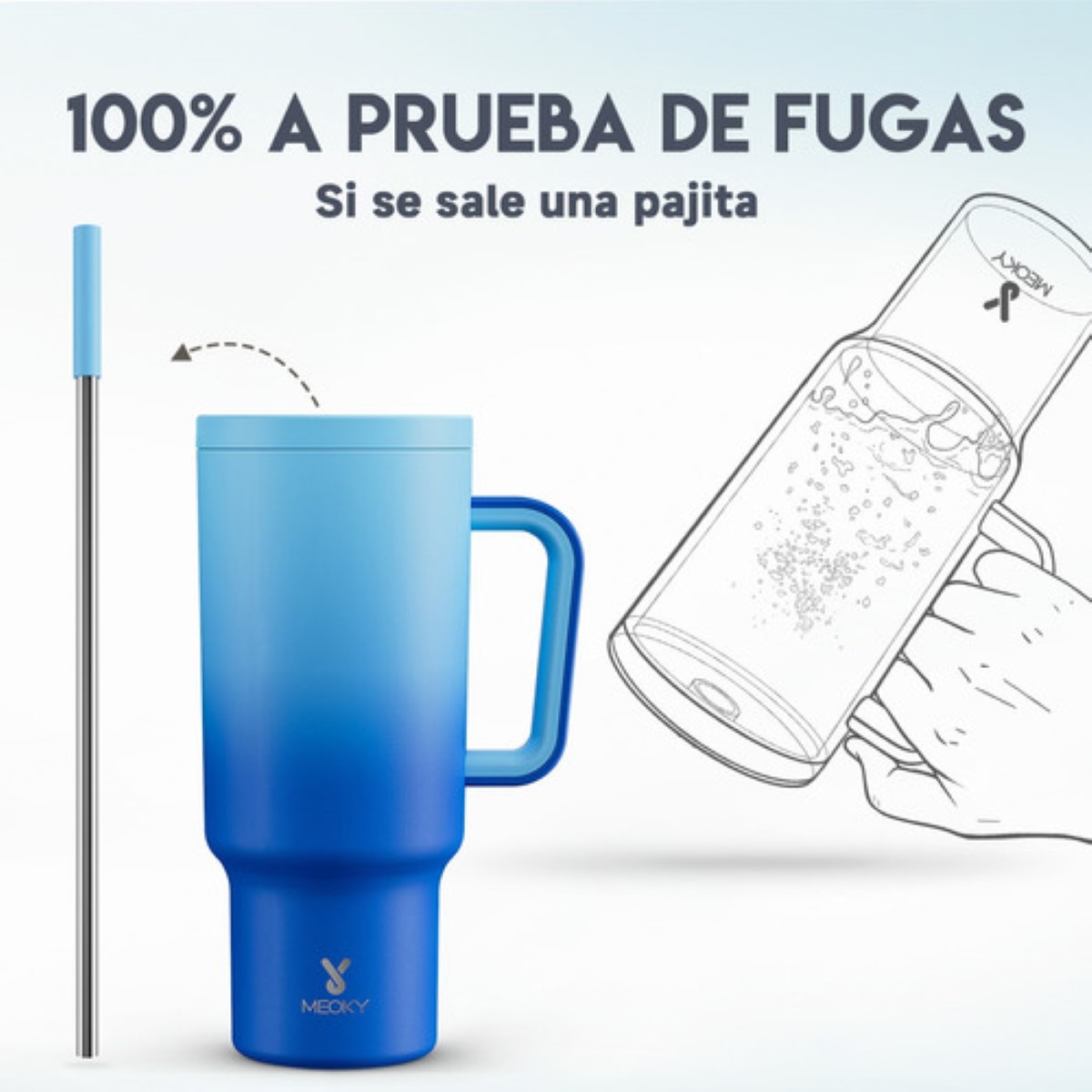 Taza De Viaje De Acero Inoxidable 40oz Azul Degradado