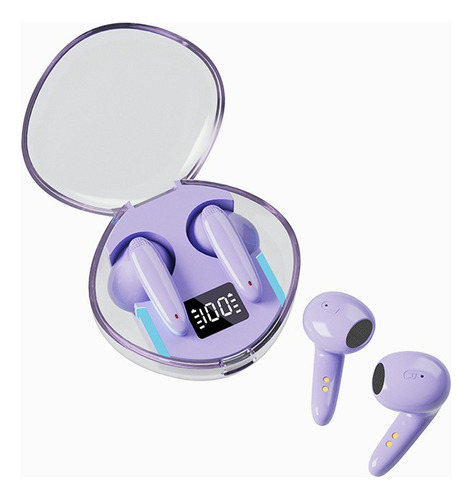 "Audifonos Inalambricos Auriculares Bluetooth Luz Led Lila "