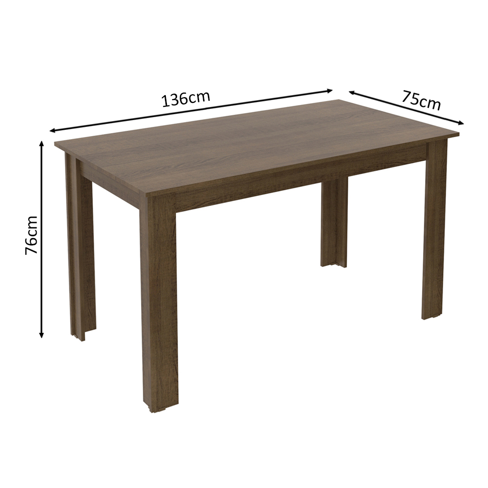 Conjunto de Comedor Madesa Maris Mesa con Tapa de Madera con 6 Sillas Rústico/Lirio Beige