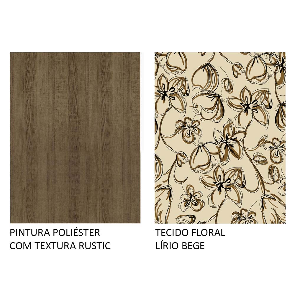 Conjunto de Comedor Madesa Maris Mesa con Tapa de Madera con 6 Sillas Rústico/Lirio Beige