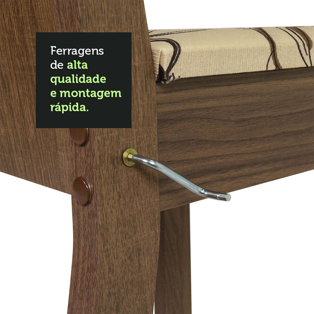 Conjunto de Comedor Madesa Maris Mesa con Tapa de Madera con 6 Sillas Rústico/Lirio Beige