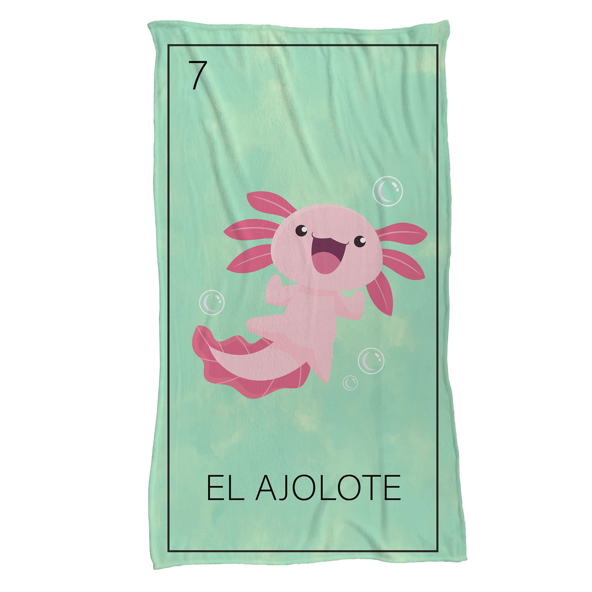 Cobija Manta Frazada De Diseño De Carta de Lotería Color Verde Ultra Suave Y Ligera Alta Calidad.
