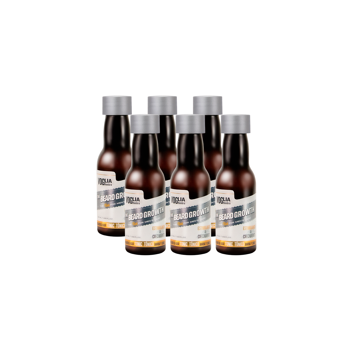 Tónico De Crecimiento Para Barba Y Cabello - Pack 6 Piezas