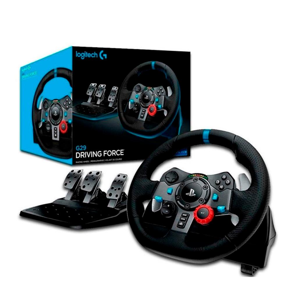 Kit  Volante Logitech G29  +  Palanca Driving Force  COmpatible para PC/ PlayStation 3-4-5/ USB.